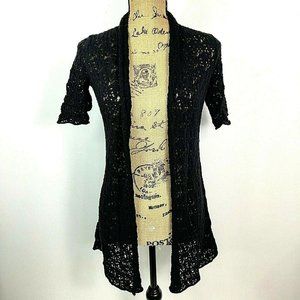 Eileen Fisher Crochet Open Front Cardigan Size XS